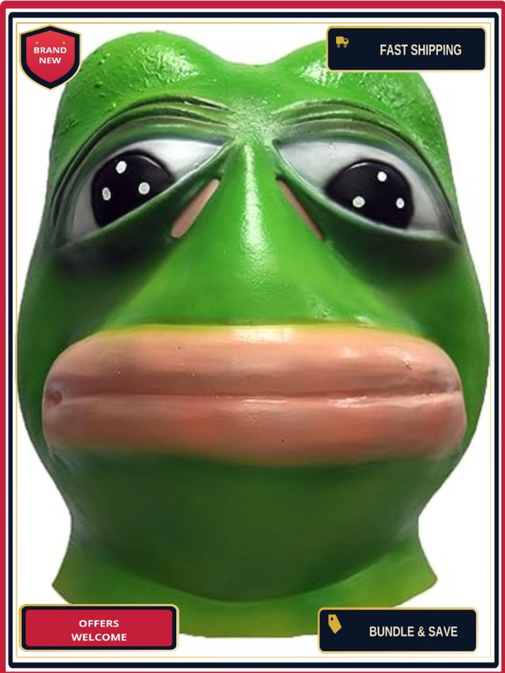Funny Frog Latex Mask Realistic Animal Costume Accessory Adults